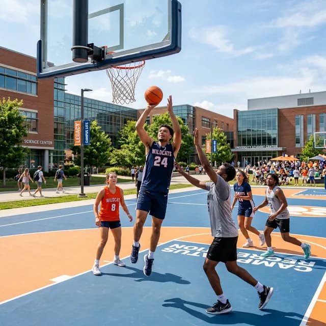 Students playing sports